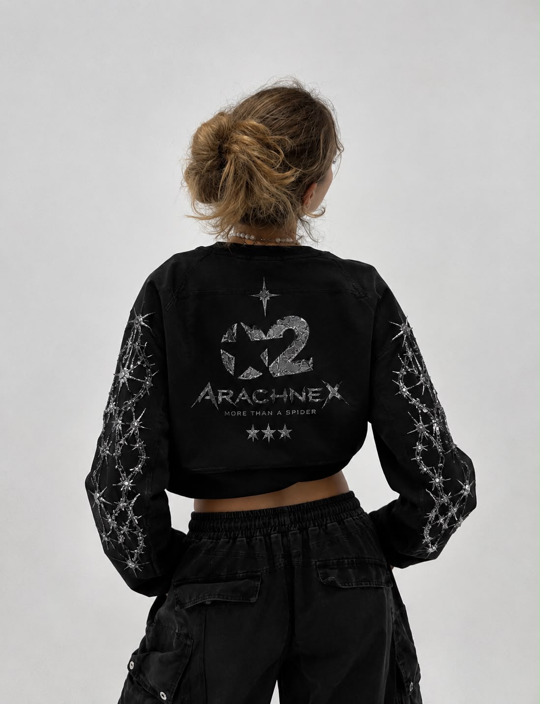 ARACHNEX Eclipse Web Cropped Denim Jacket – My Store